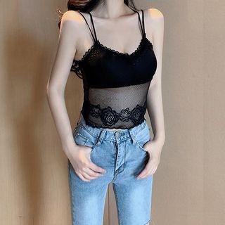 Lace Cross Strap Camisole Top