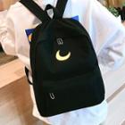 Embroidered Moon Canvas Backpack