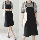 Patch-pocket Overall Dress