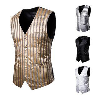 Striped Button-up Vest
