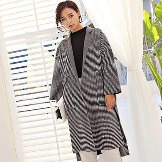 Patterned Buttoned Coat As Shown In Figure - One Size