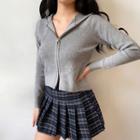 Short Knit Zip Hoodie
