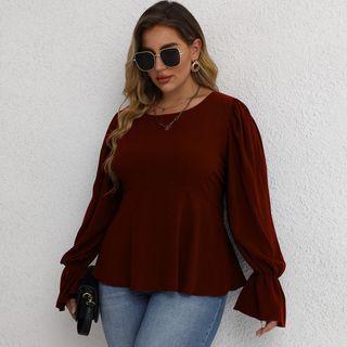 Plus-size Long-sleeve Blouse