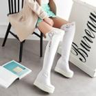 Lace Panel Over-the-knee Platform Boots