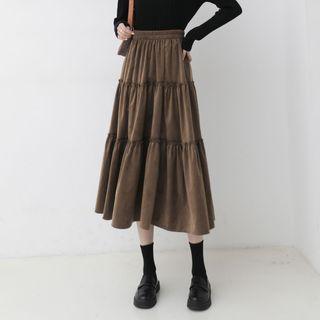 Paneled Midi A-line Dress