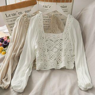 Patchwork Sheer Crop Top