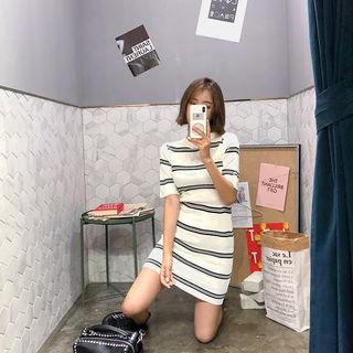 Stripe Knit Bodycon Dress