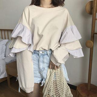 Striped Panel Loose-fit Pullover