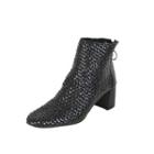 Block-heel Woven Ankle Boots