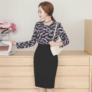 Patterned Pencil Dress