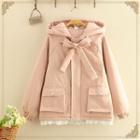 Plain Over-sized Jacket With Front Pocket Pink - One Size