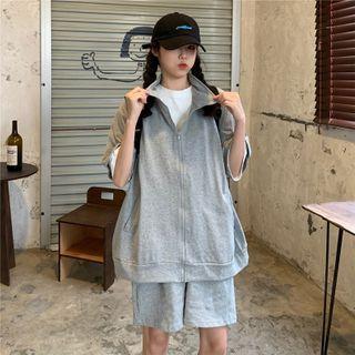Zip Short-sleeve Zip Jacket / Shorts / Short-sleeve T-shirt / Set