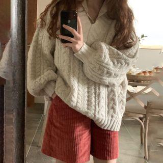 Chunky Knit Sweater / Shorts