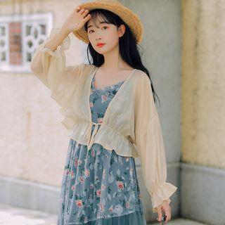 Ruffled Long-sleeve Light Jacket