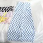 Checkerboard Print Wide-leg Pants