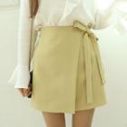 Banded Tie-waist Wrapped Skirt