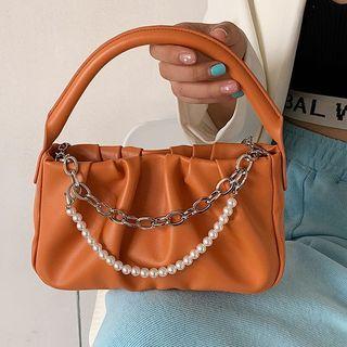 Top Handle Shirred Chain Crossbody Bag