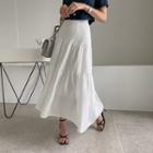Full-lace Tiered Long Skirt White - One Size