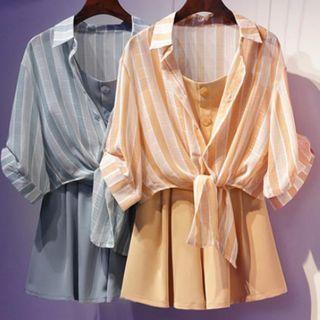 Set: Striped Shirt + Top + Skirt