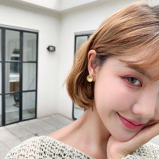 Non-matching Alloy Disc Earring