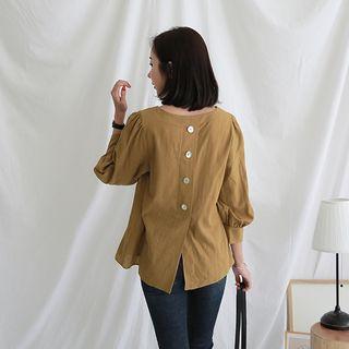 V-neck Button-back Blouse