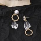 Asymmetrical Rhinestone Drop Earring 1 Pair - Stud Earrings - One Size