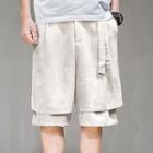 Mock Two-piece Linen Shorts