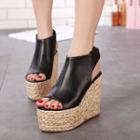 Espadrilles Peep Toe Wedge Sandals