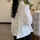Ruffle Trim Blouse White - M
