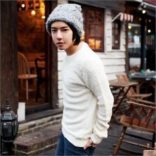 Wool Blend Rib-knit Sweater