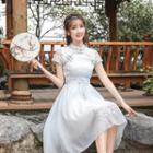 Hanfu Short-sleeve A-line Lace Dress