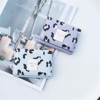 Pvc Panel Leopard Print Flap Wallet