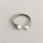 Faux Pearl Open Ring Open Ring - Silver - One Size