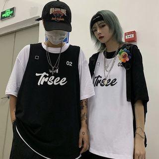 Couple Matching Lettering Oversize Tank Top