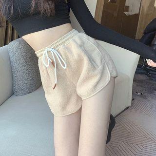 Faux-fleece Drawstring Shorts