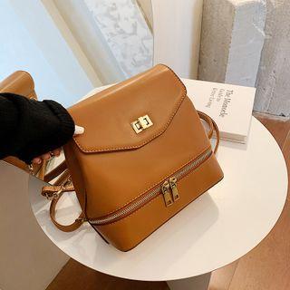 Chain Faux Leather Backpack