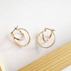 Layered Alloy Hoop Earring 1 Pair - Earring - As Shown In Figure - One Size