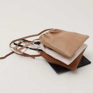 Shirred Pleather Cross Bag
