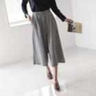 Glen-plaid Midi Culottes