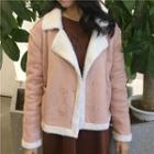 Faux Shearling Lined Double-breasted Jacket