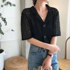Lace Loose-fit Short-sleeve Shirt