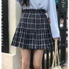 Plain/ Plaid A-line Mini Skirt