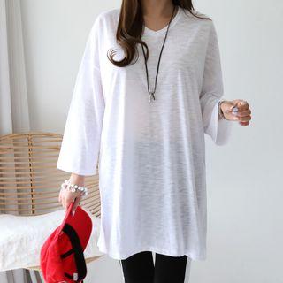 V-neck M Lange Longline T-shirt