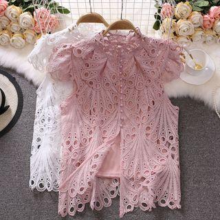 Set: Sleeveless Eyelet Blouse + Camisole Top
