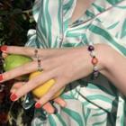 Bead Flower Ring / Heart Faux Pearl Necklace / Flower Necklace / Heart Bracelet