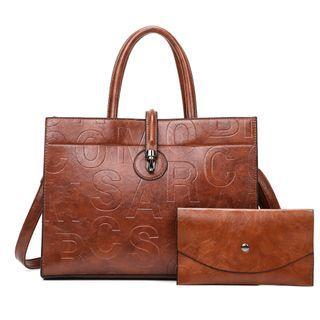Set: Lettering Shoulder Bag + Clutch