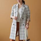 Double-breasted Checked Linen Blend Jacket