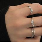 Set Of 3: Textured Alloy Open Ring (various Designs) Set Of 3 Pcs - Silver - One Size