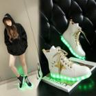 Star Led Sole Lace-up Short Boots