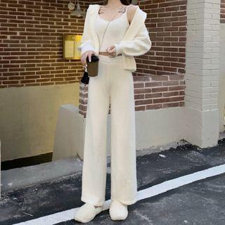 Camisole Top / Cardigan / Wide Leg Pants